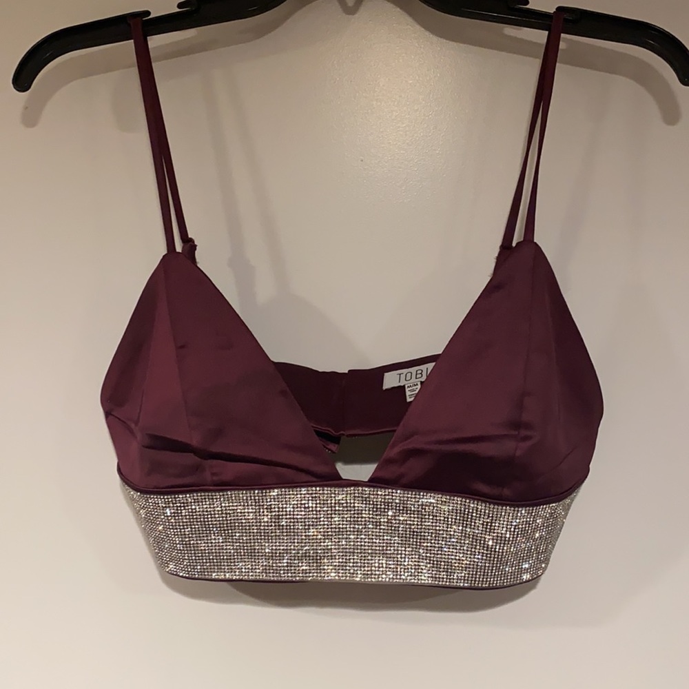 Maroon & Rhinestone Matching Set - Picture 3 of 3